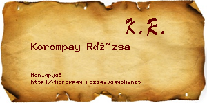 Korompay Rózsa névjegykártya